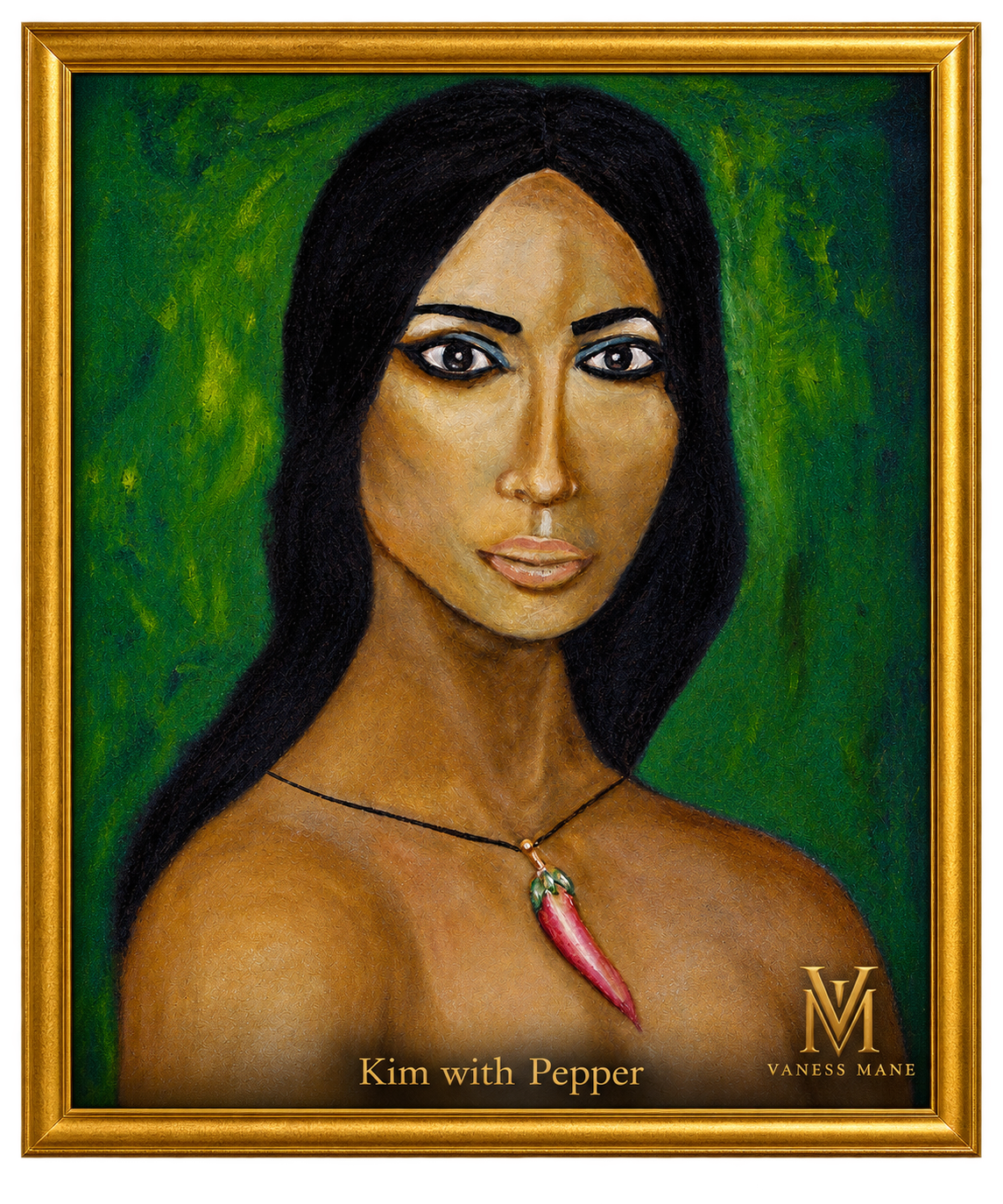 Kim with Pepper — painting by Vaness Mane